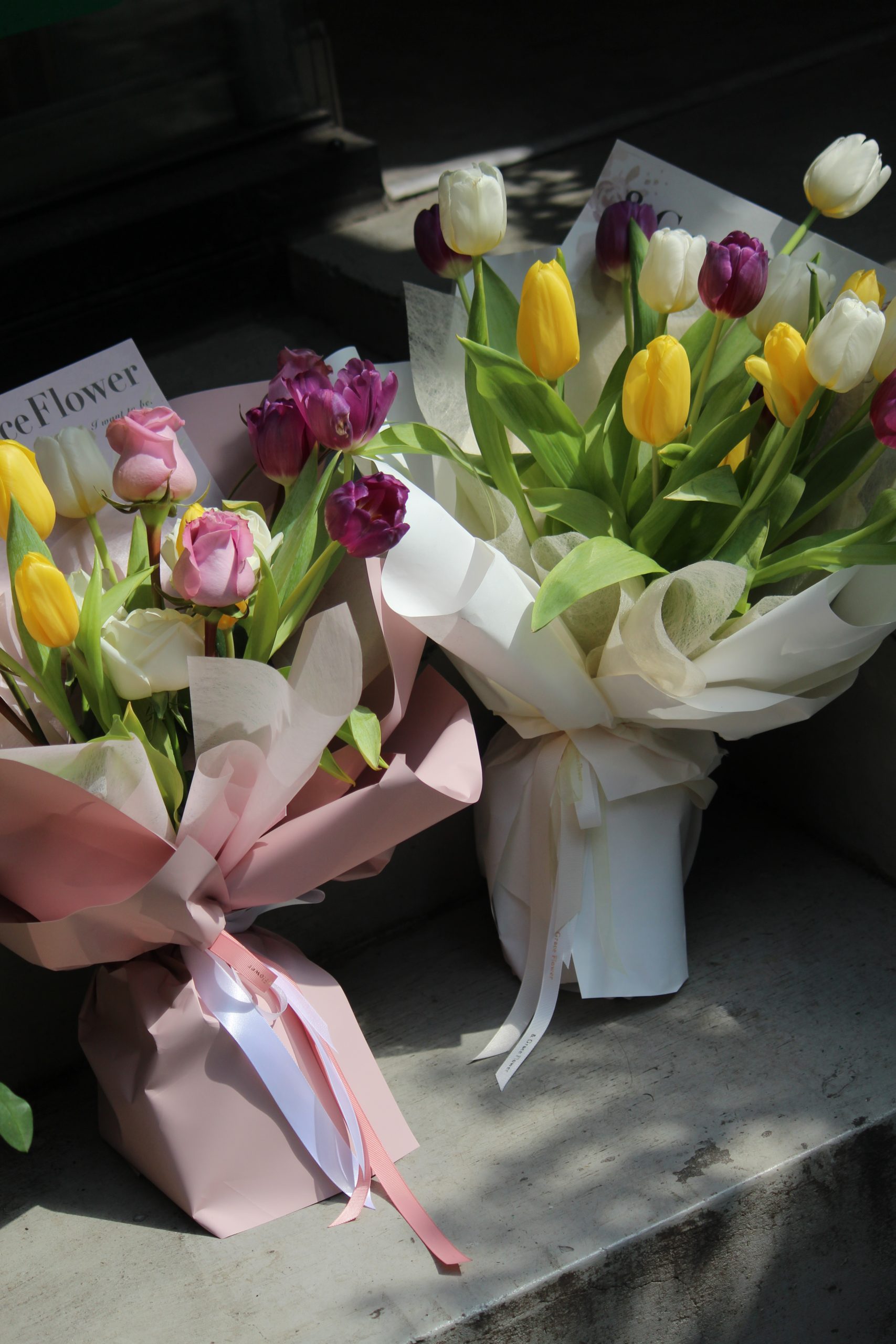 三色鬱金香鮮花束:圖片 4