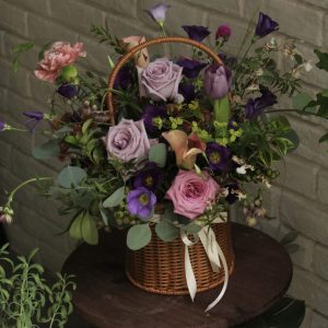 Bloom&Grace中秋祝福鮮花花籃-富貴人間紫色系