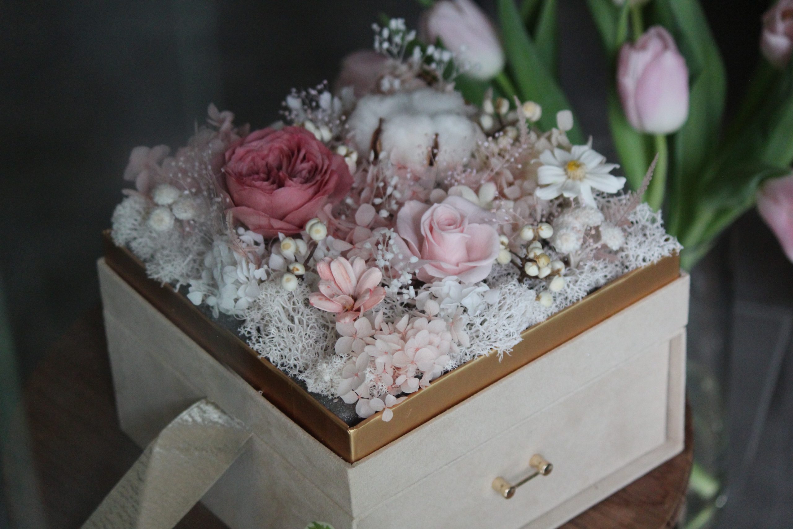 香氛蠟燭雙層永生花禮盒:圖片 12