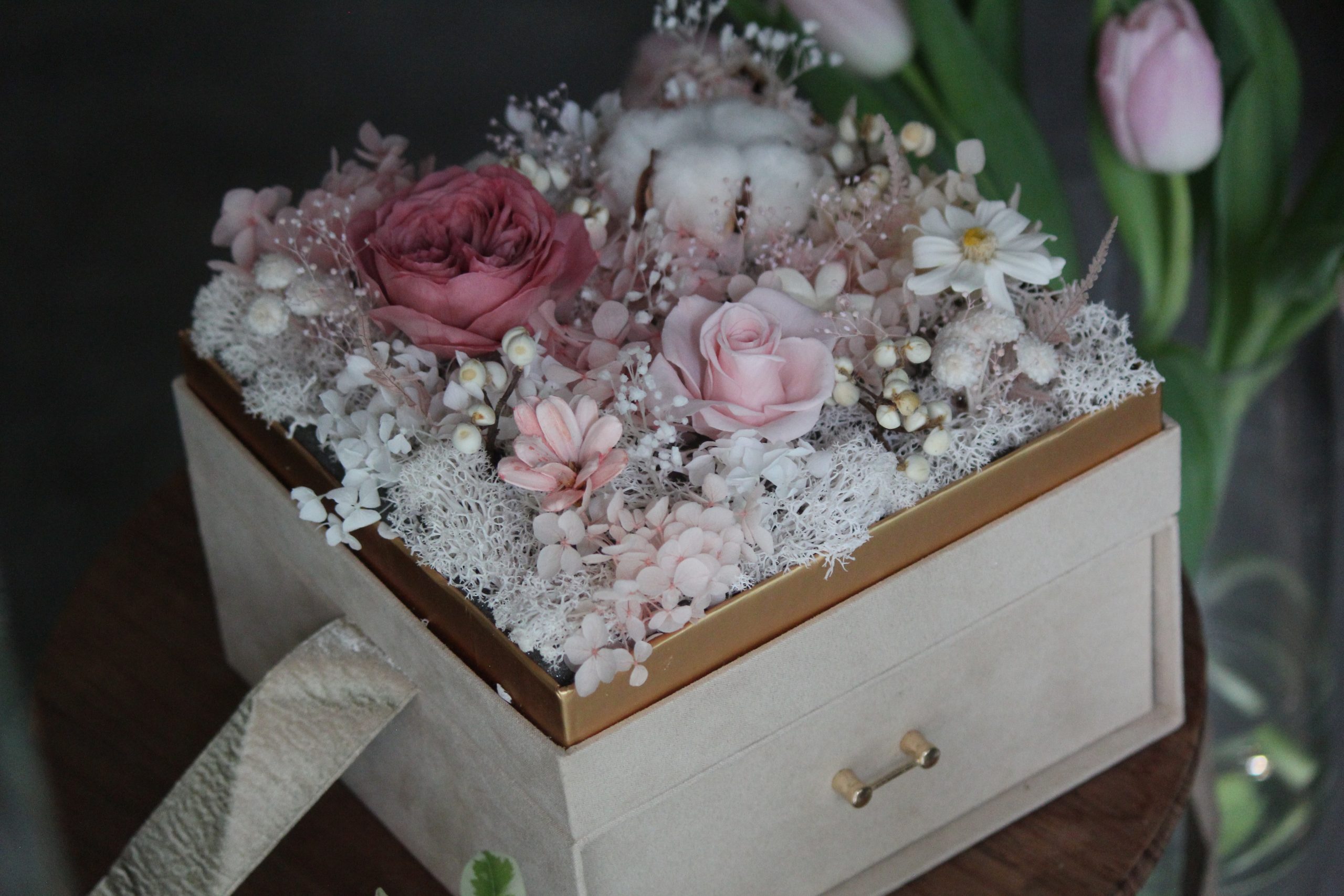 香氛蠟燭雙層永生花禮盒:圖片 11