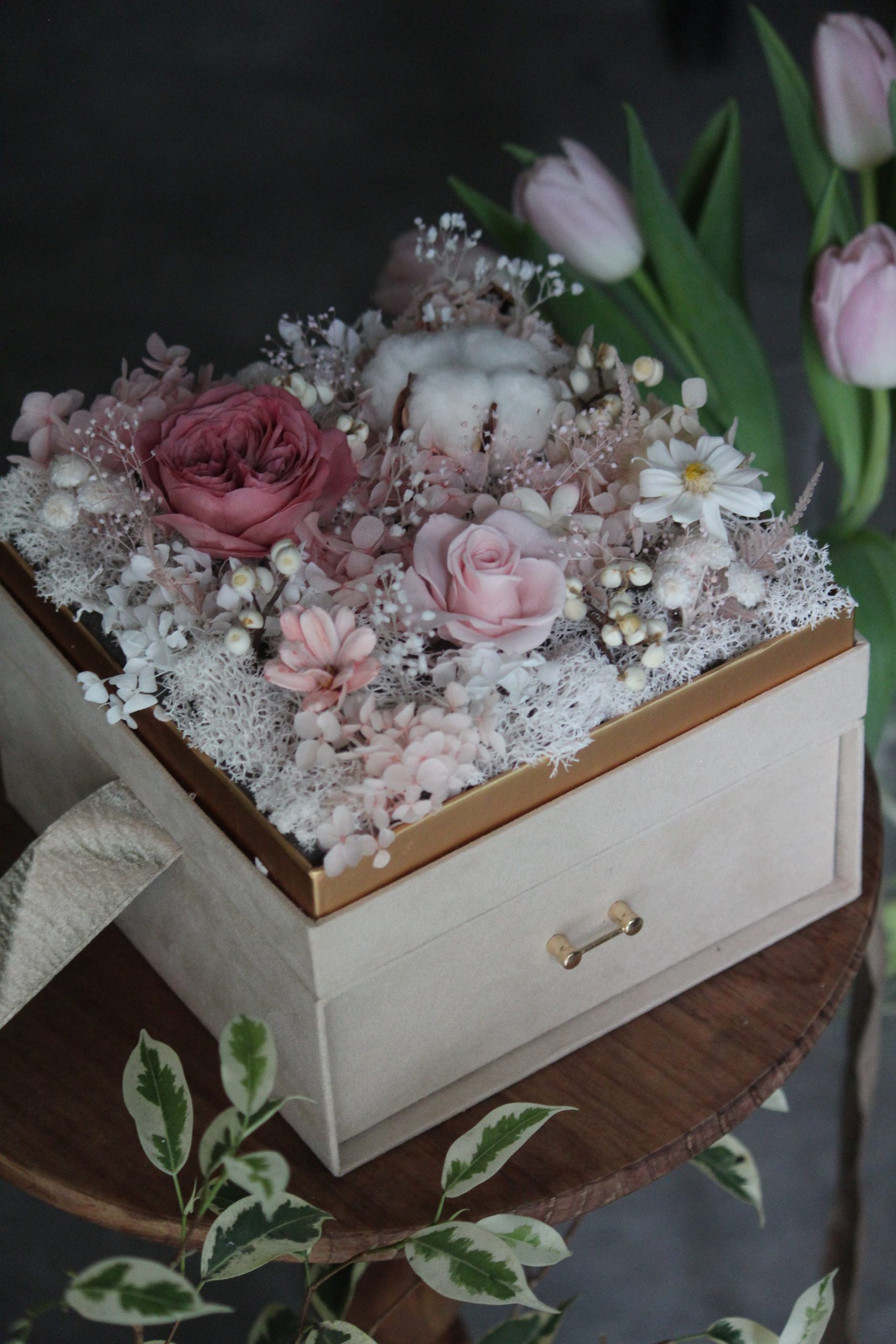 香氛蠟燭雙層永生花禮盒:圖片 9