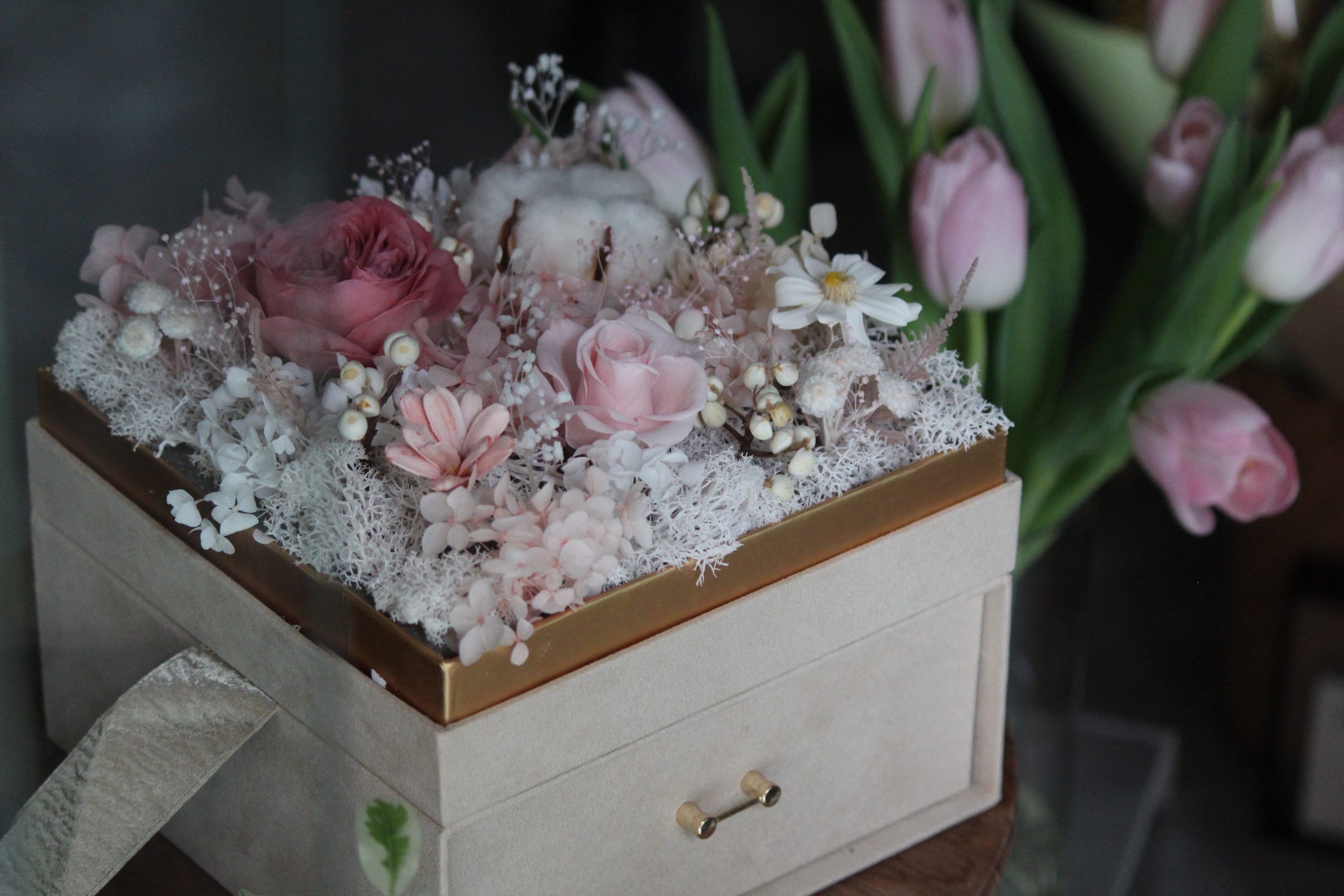 香氛蠟燭雙層永生花禮盒:圖片 8