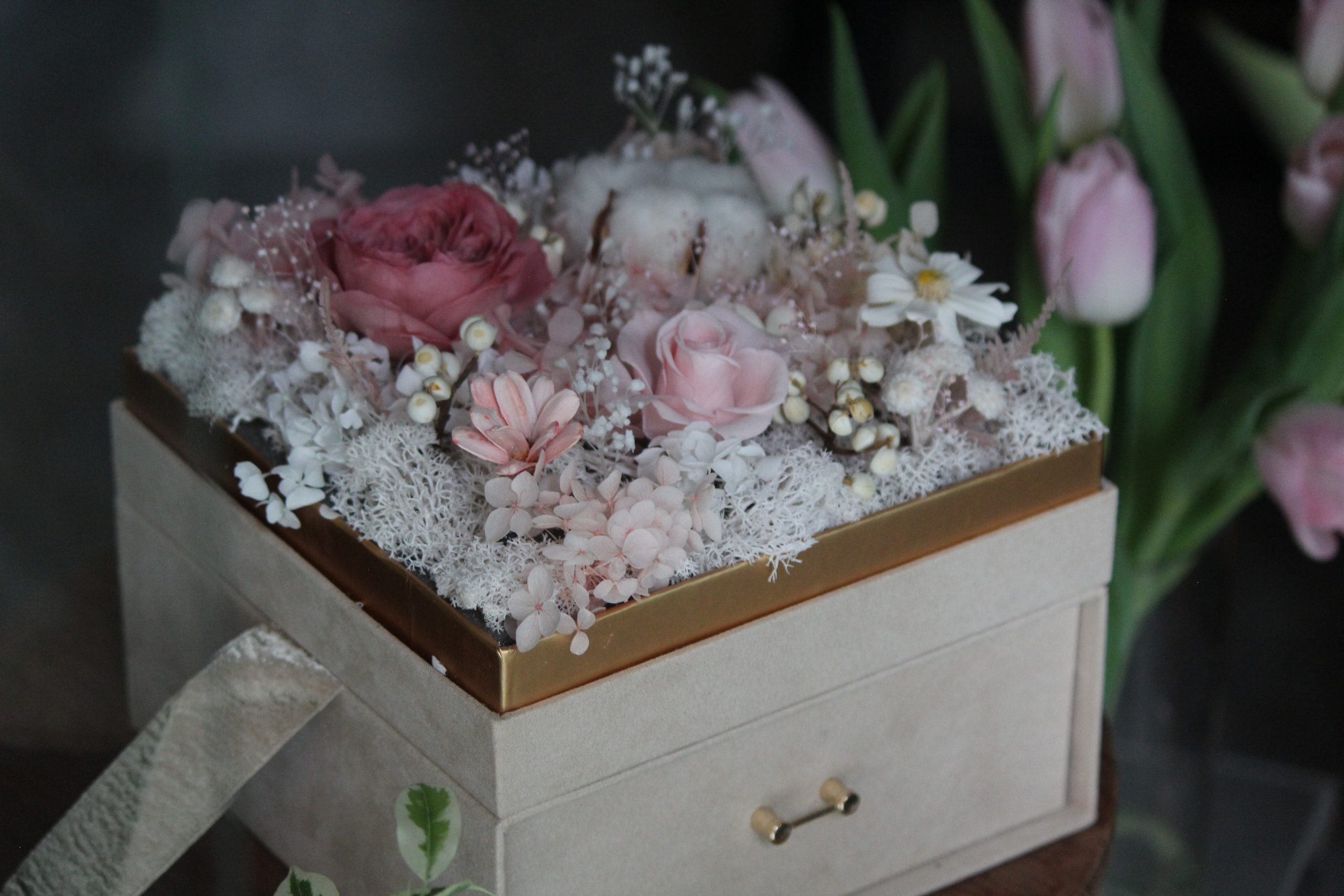 香氛蠟燭雙層永生花禮盒:圖片 7