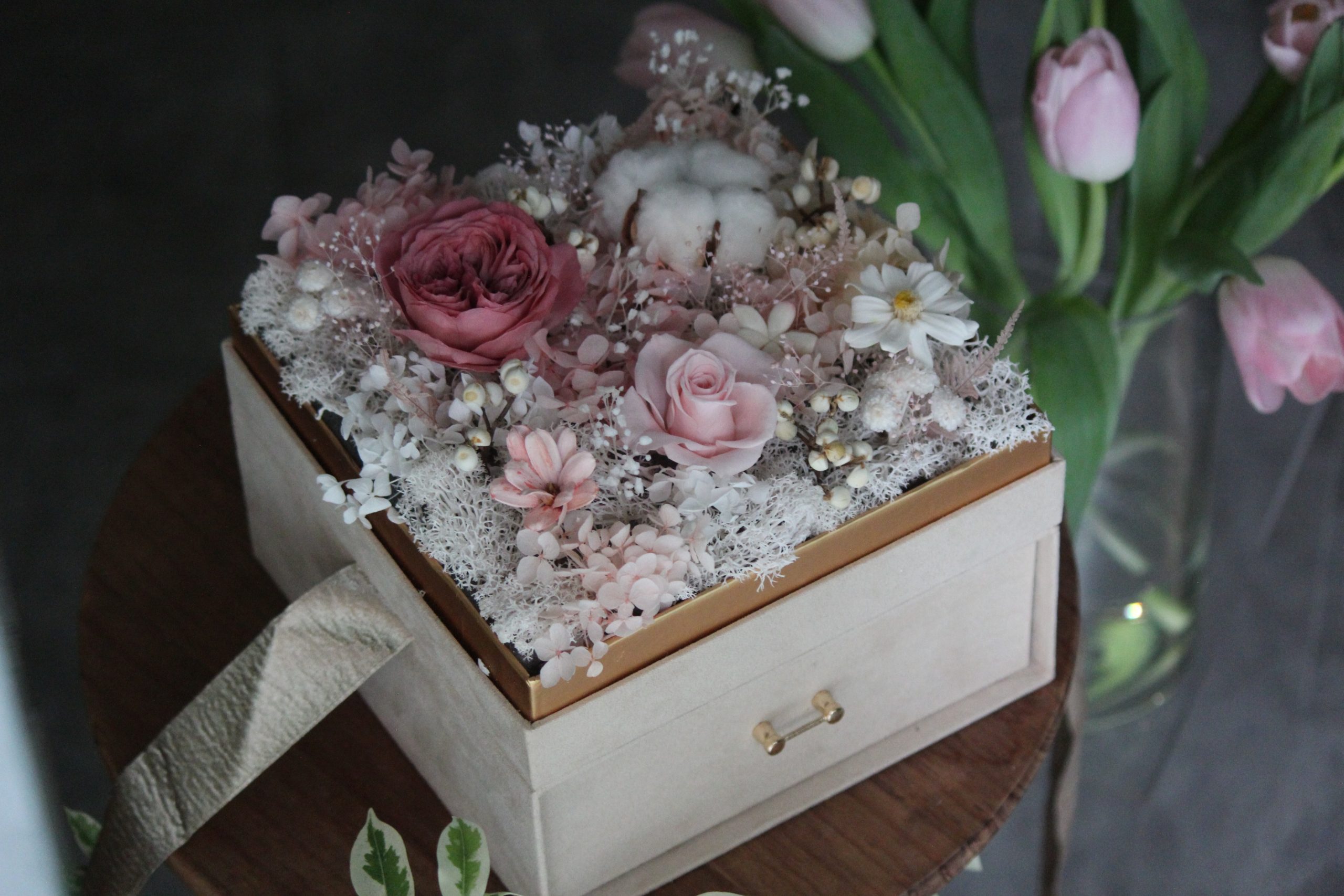 香氛蠟燭雙層永生花禮盒:圖片 6