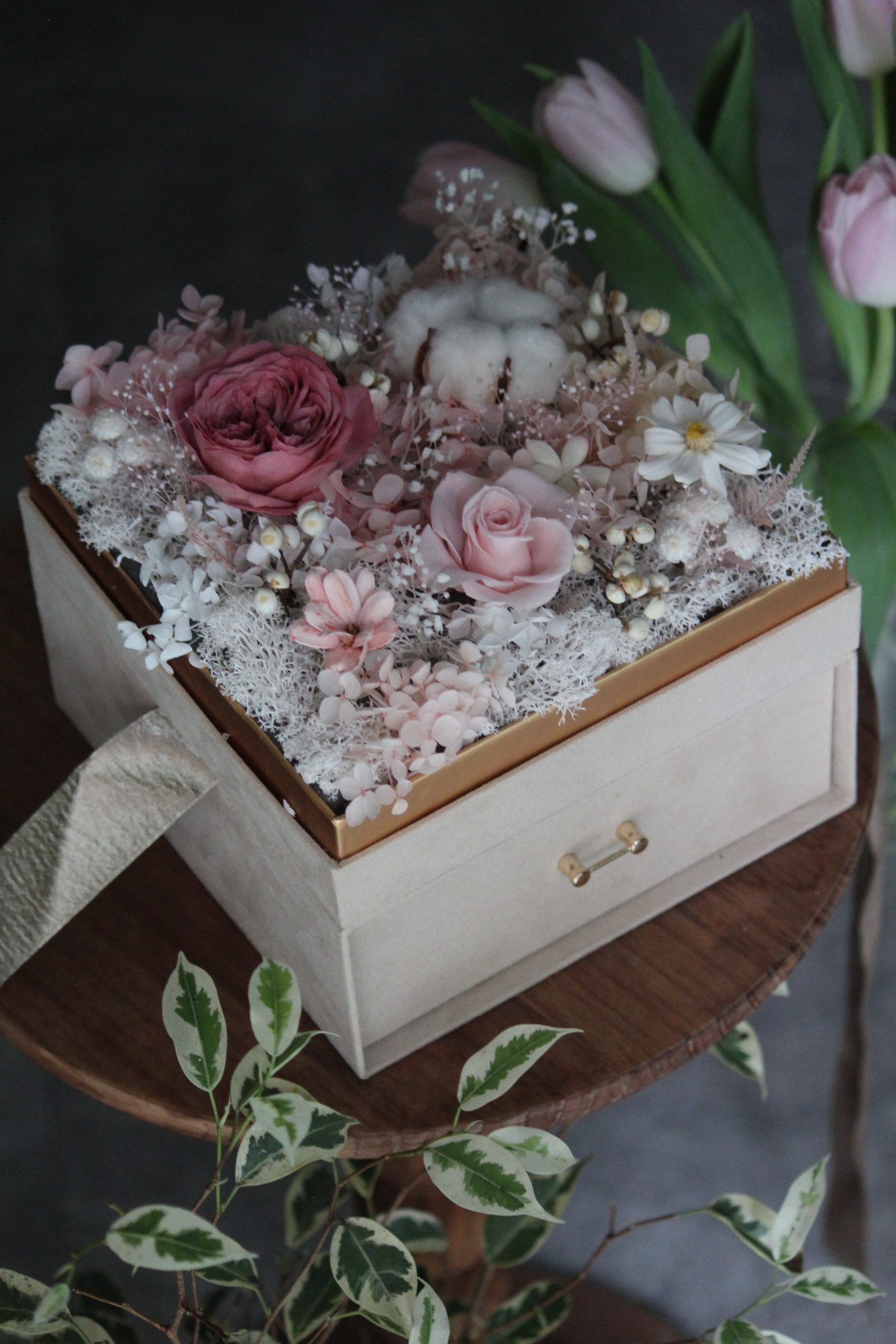 香氛蠟燭雙層永生花禮盒:圖片 5