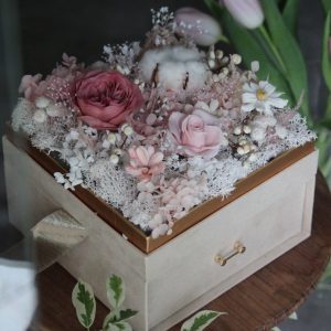香氛蠟燭雙層永生花禮盒