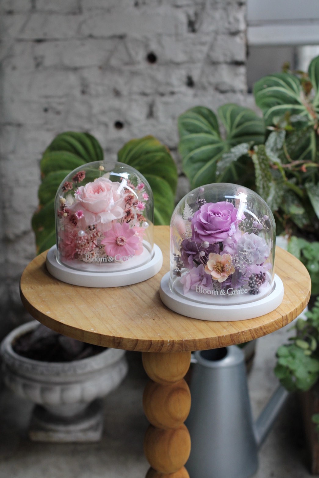 淺粉色系精緻永生花盅中型:圖片 7