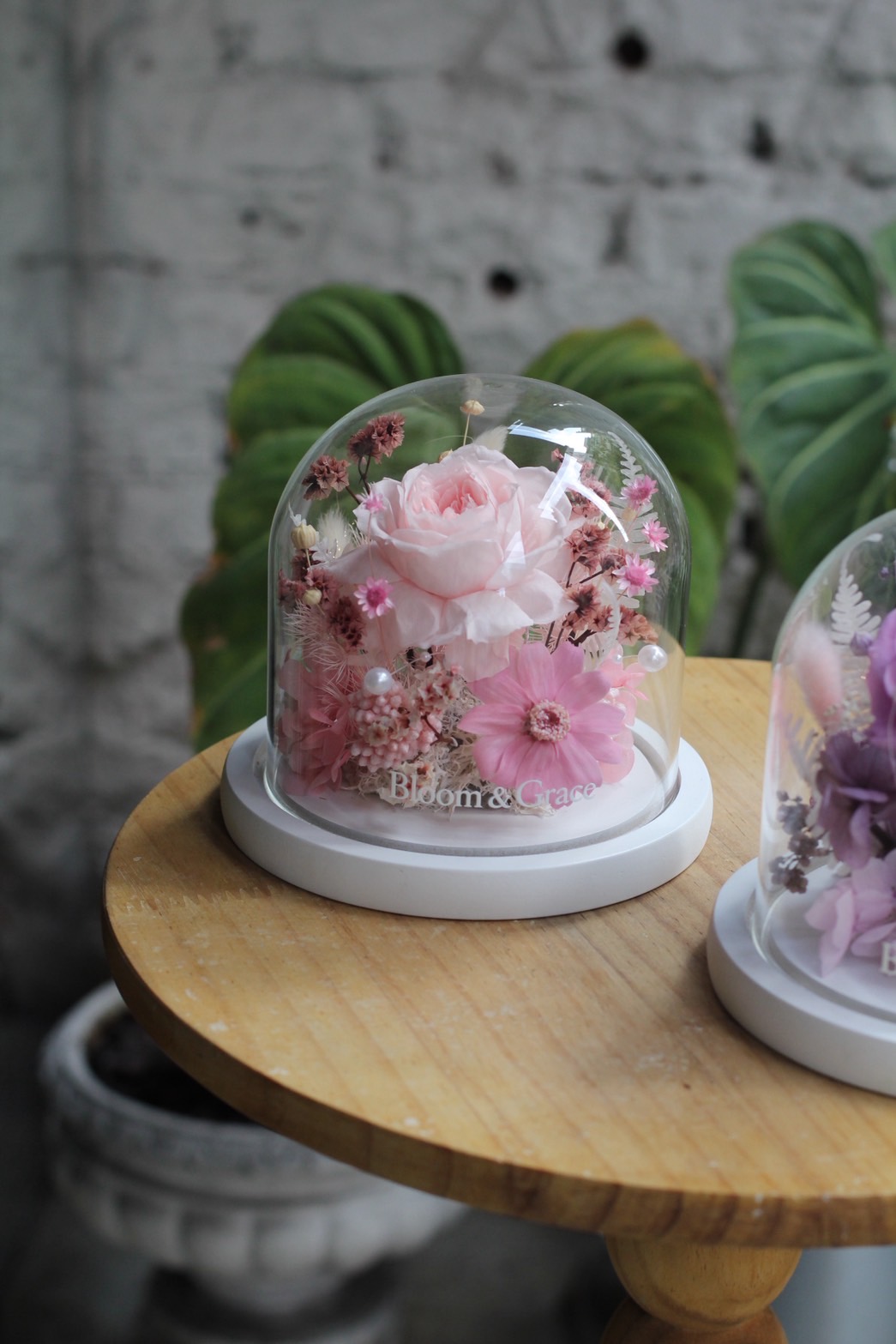 淺粉色系精緻永生花盅中型:圖片 4