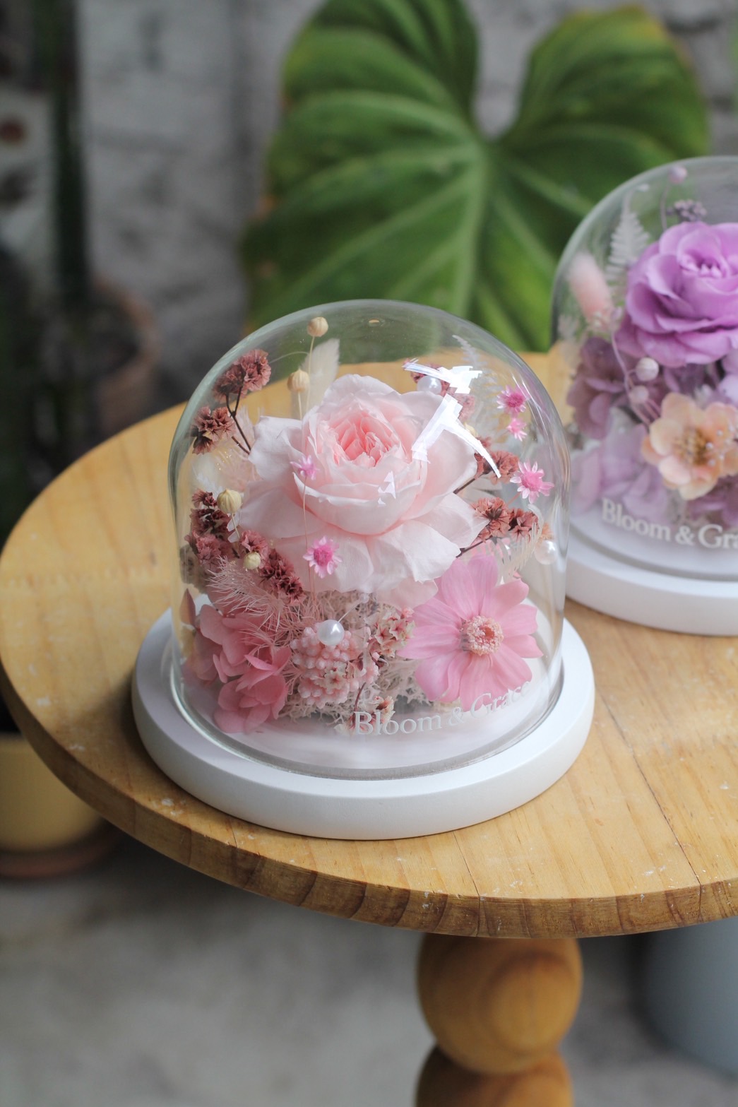 淺粉色系精緻永生花盅中型:圖片 5