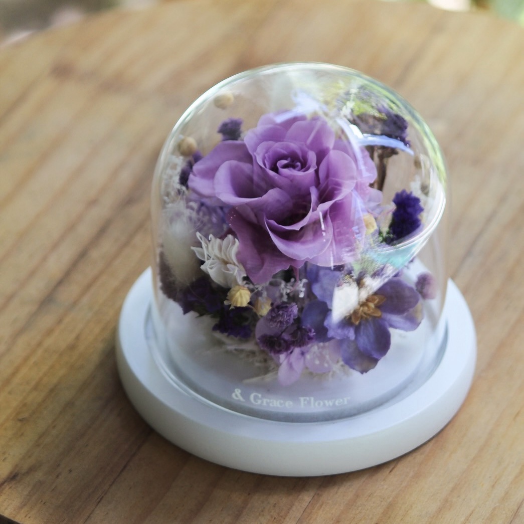 精緻紫色玫瑰小玻璃花盅:圖片 2