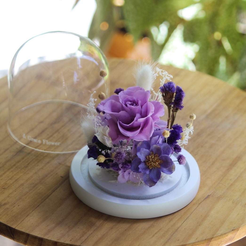 精緻紫色玫瑰小玻璃花盅:圖片 3