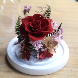 精緻紅色玫瑰小玻璃花盅