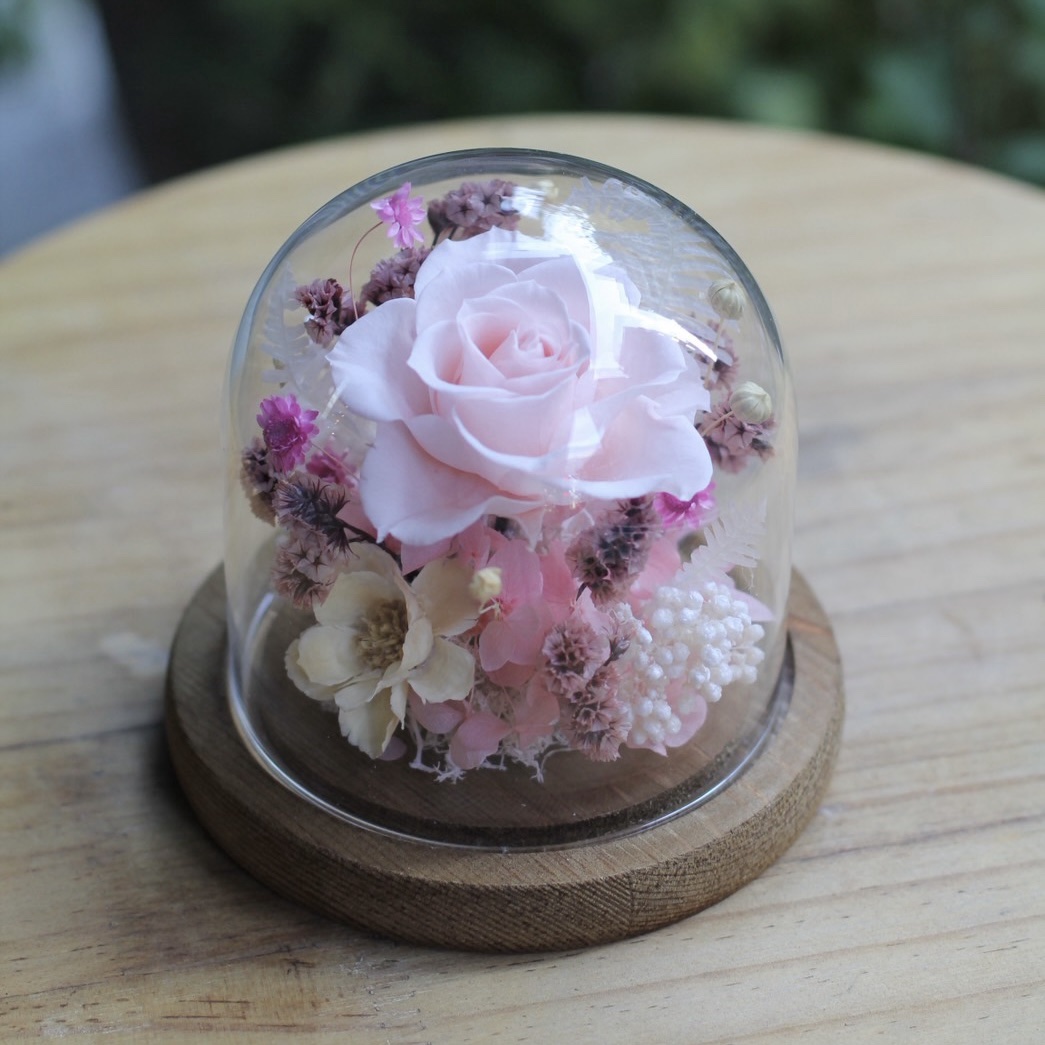 精緻深粉玫瑰小玻璃花盅:圖片 3
