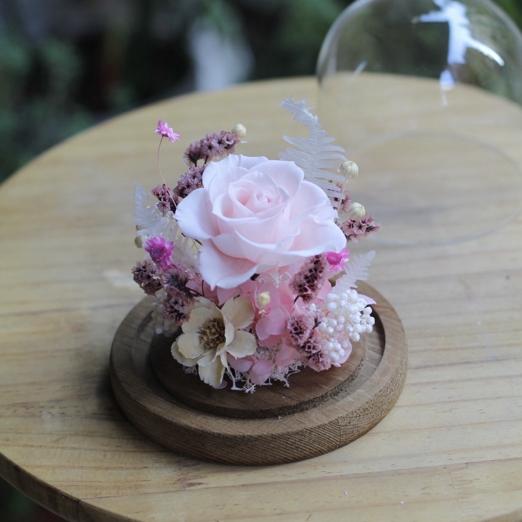 精緻深粉玫瑰小玻璃花盅:圖片 5