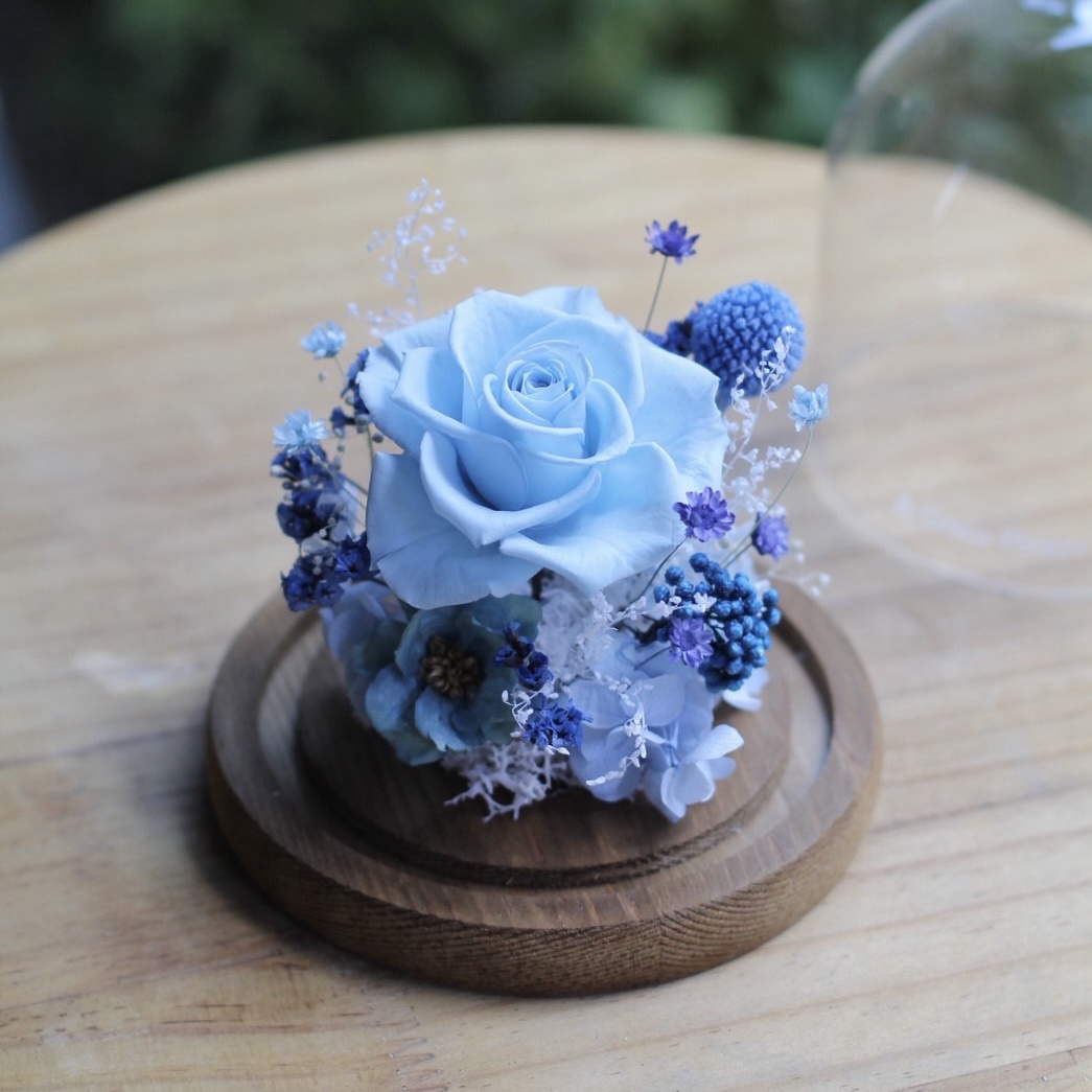 精緻藍色玫瑰小玻璃花盅:圖片 3