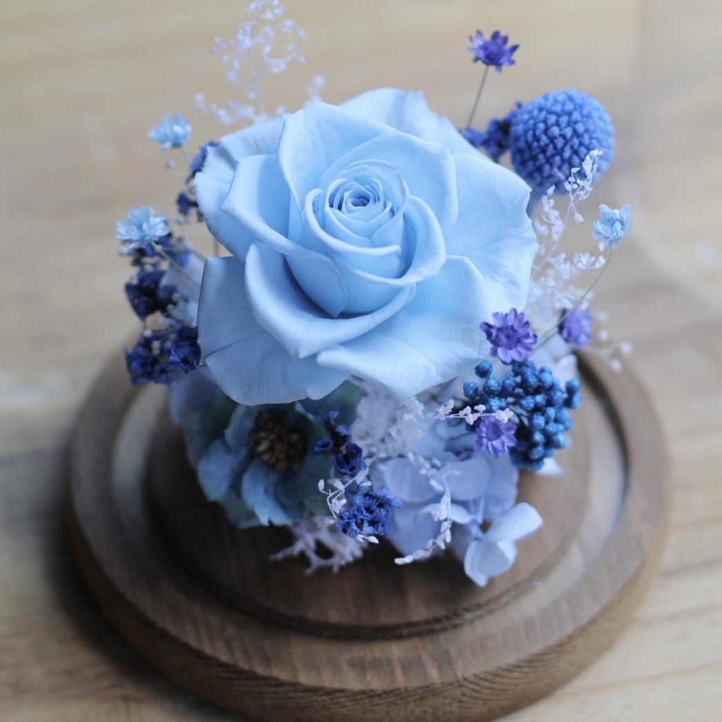 精緻藍色玫瑰小玻璃花盅:圖片 2