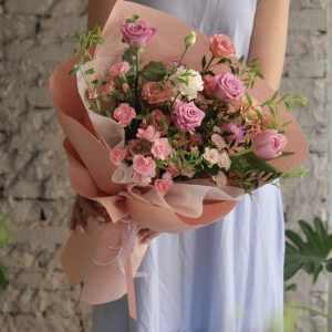 Bloom 粉色包裝｜中尺寸花束