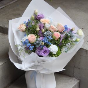 Grace in Bloom｜藍粉紫柔光花束