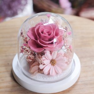 深夜現貨｜精緻深粉玫瑰小玻璃花盅